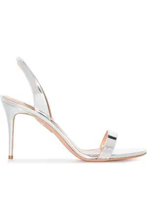 Aquazzura Nude sandalias So metalizadas con tira trasera