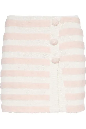 Balmain Falda tejida a rayas con botones