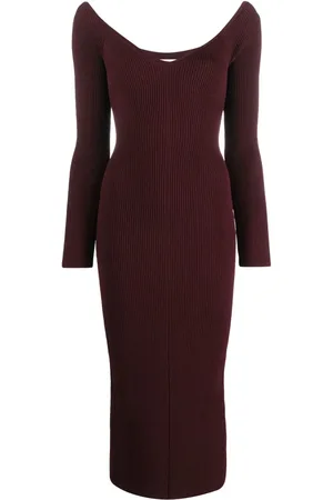 Khaite Vestido midi tejido de canalé