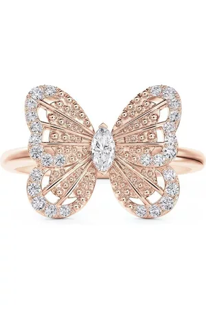 De Beers Anillo Portraits of Nature Butterfly en oro rosa de 18kt con diamante