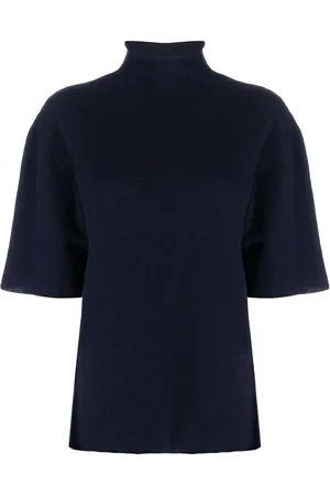 Jil Sander Top tejido con cuello vuelto
