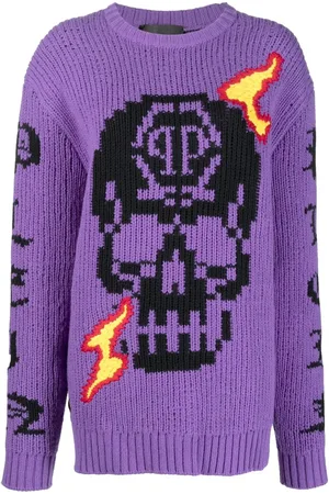 Philipp Plein Suéter SKull tejido de intarsia