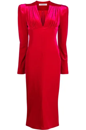 Serafini Vestido de corte imperio con cuello en V