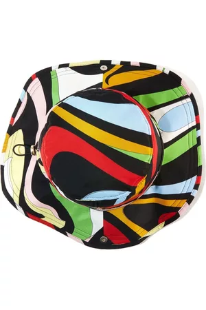 Puccini Gorro de pescador de seda con estampado Marmo