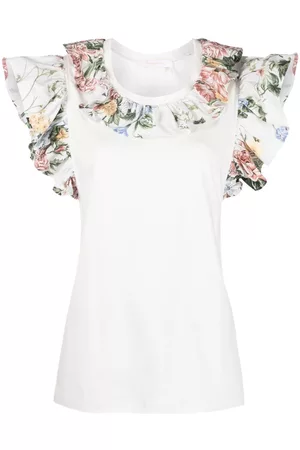 See by Chloé Playera con ribete floral