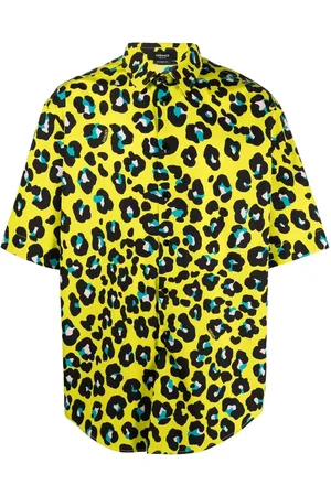 VERSACE Camisa con estampado de leopardo