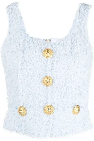 Balmain Top de tweed con botones
