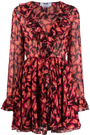 Msgm Vestido corto con mariposas estampadas