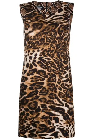 Moschino Vestido corto estilo camisero con animal print