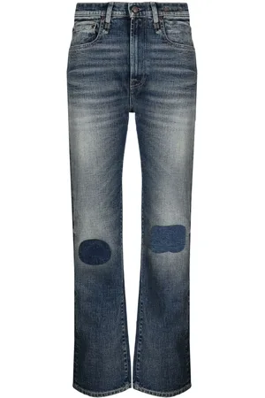 R13 Jeans slim con tiro alto