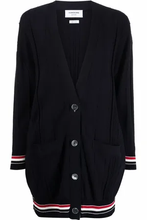 Thom Browne Cárdigan oversize con detalle de rayas RWB