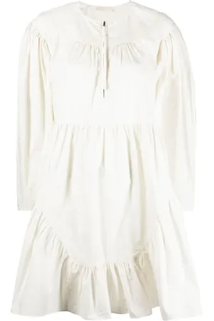 ULLA JOHNSON Vestido corto de popelina con paneles