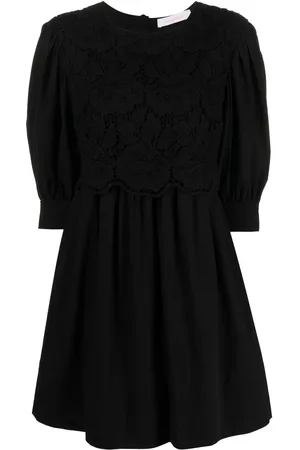 See by Chloé Vestido recto con bordado de encaje