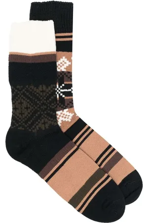 SACAI Calcetines a rayas con logo