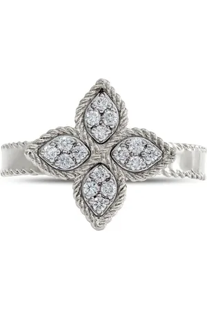 Roberto Coin Anillo Princess Flower en oro rosa de 18kt con diamantes
