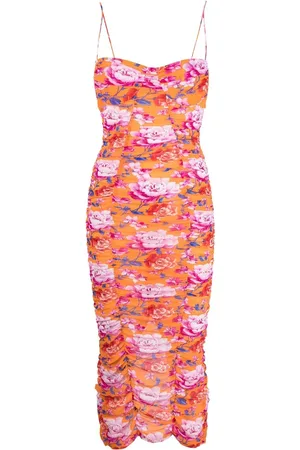 MAGDA BUTRYM Vestido fruncido con estampado floral