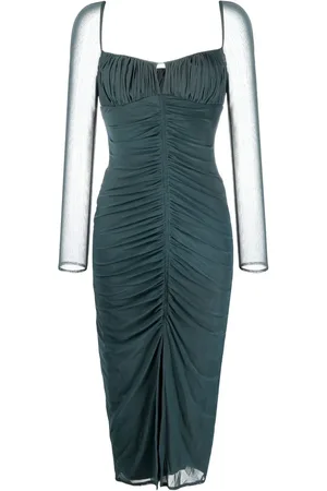 Self-Portrait Vestido midi fruncido
