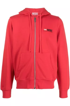 Diesel Hoodie con cierre y parche del logo