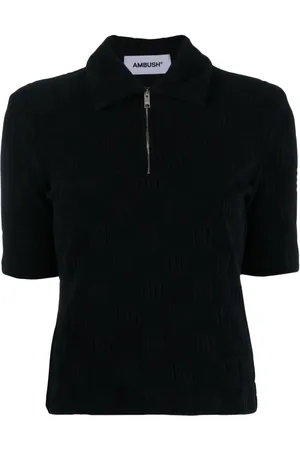 AMBUSH Playera tipo polo con monograma y cierre
