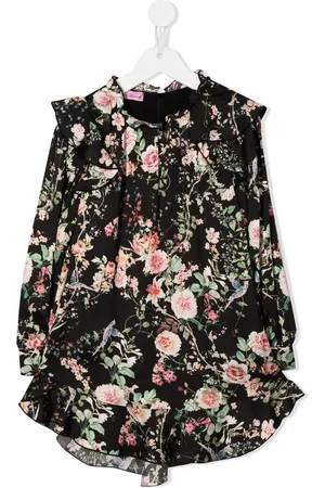 MISS BLUMARINE Vestido con estampado floral y ribetes de volantes