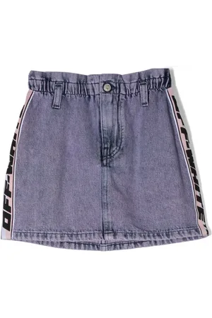 OFF-WHITE Falda de mezclilla con franjas del logo