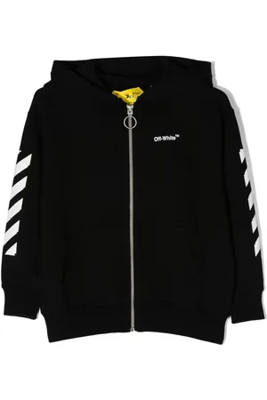 OFF-WHITE Hoodie con cierre y logo estampado