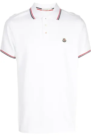 Moncler Playera tipo polo con ribete de rayas