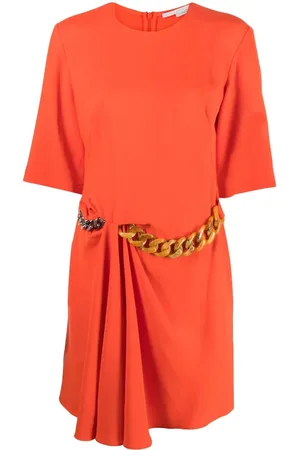 Stella McCartney Vestido corto drapeado con detalle de cadena
