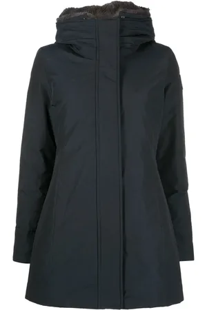 Woolrich Hoodie con cierre y parche del logo
