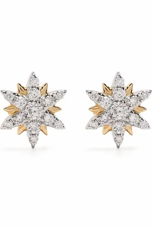 DJULA Aretes Mini Sun en oro amarillo de 18kt con diamante