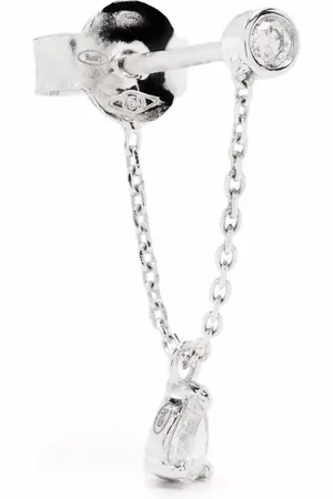 DJULA Arete de cadena Delicatesse en oro blanco de 18kt con diamantes