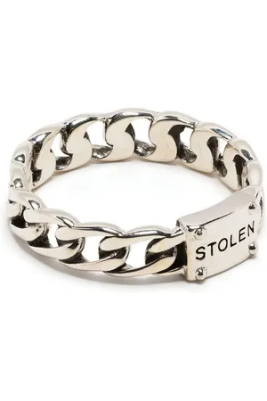 Stolen Girlfriends Club Anillo en plata de ley con cadena barbada