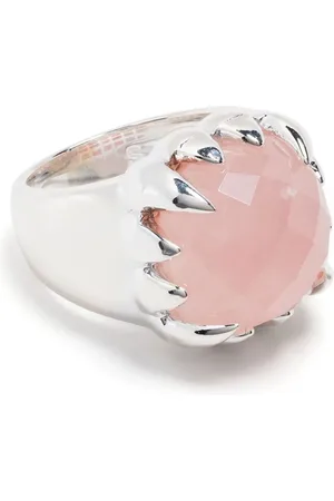 Stolen Girlfriends Club Anillo de cuarzo rosa con diseño de garra