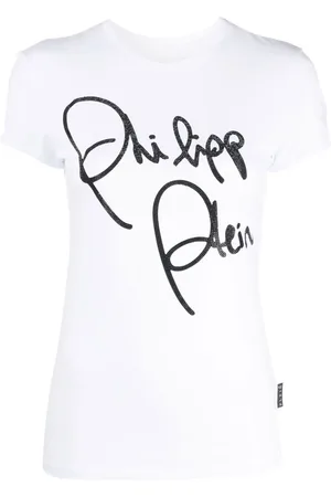 Philipp Plein Playera con detalles de cristal