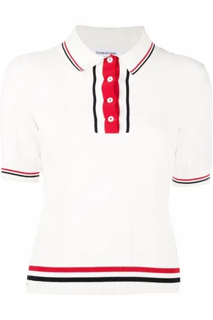 Thom Browne Playera tipo polo con rayas RWB