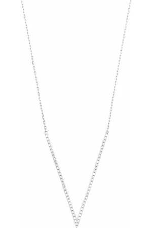 DJULA Collar Big V en oro blanco de 18kt con diamante