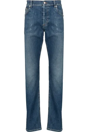 Alexander McQueen Jeans rectos con logo bordado