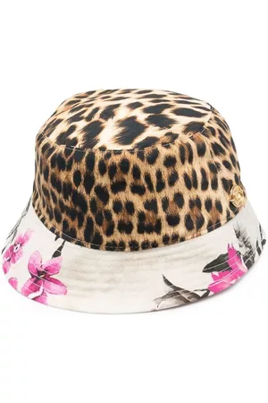 Roberto Cavalli Gorro de pescador con estampado de leopardo
