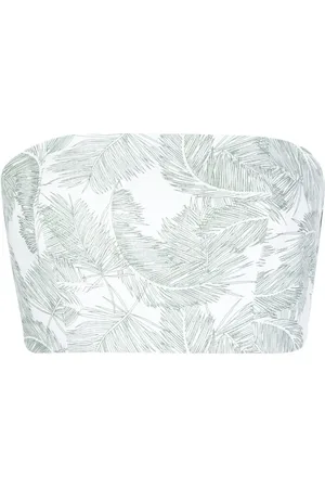 Bambah Top tipo bustier con palmeras estampadas