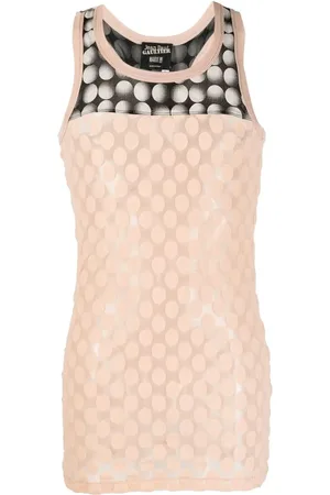 Jean Paul Gaultier Top transparente con motivo de lunares 2000