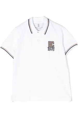 Brunello Cucinelli Playera tipo polo con logo bordado