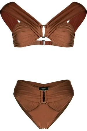 Noire Swimwear Bikini fruncido con hombros descubiertos