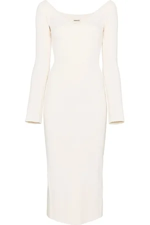 Khaite Vestido midi tejido de canalé Pia