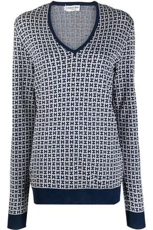 Hermès Top con motivo H en jacquard 1960