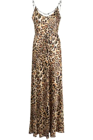 Paco rabanne Vestido largo con estampado de leopardo