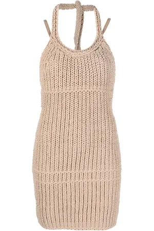 Jacquemus Vestido tejido con cuello halter