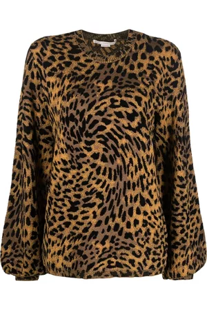 Stella McCartney Suéter tejido con motivo de leopardo