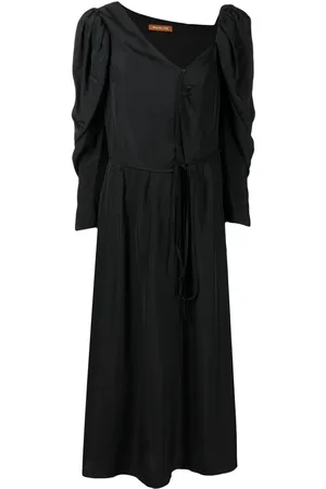 REJINA PYO Vestido midi de manga farol
