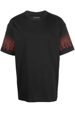 Vision Of Super Playera Negative Red Flames