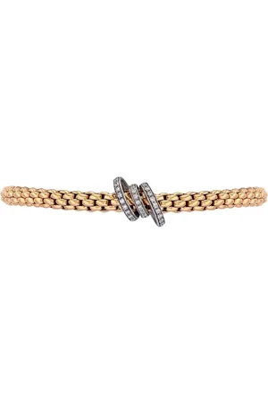 FOPE Pulsera Flexible en oro blanco y rosa de 18kt con diamantes en pavé